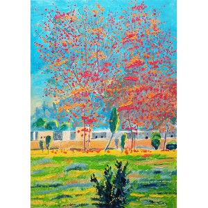 Ghulam Mustafa, 24 x 36 Inch, Oil on Canvas, Cityscape Painting, AC-GLM-039